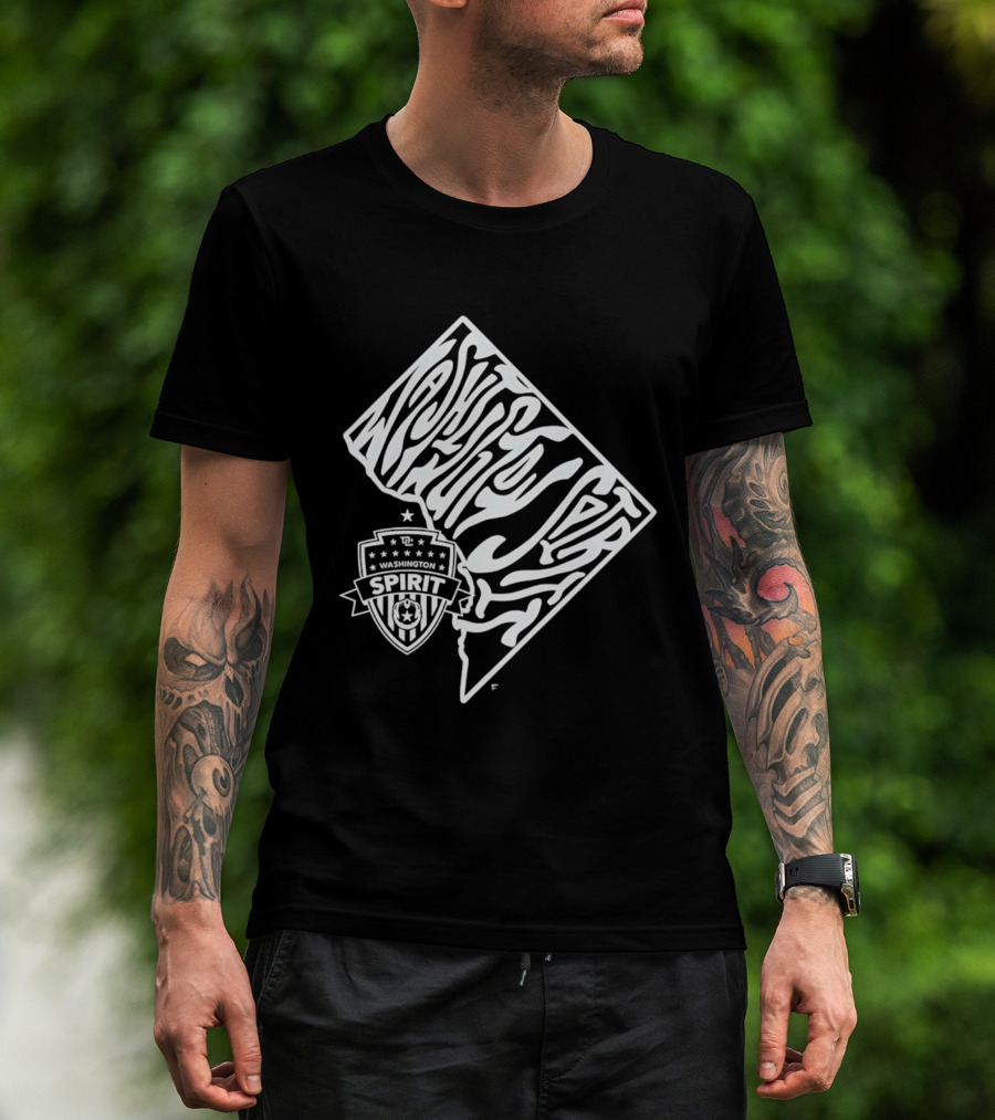 Washington Spirit Groovy Text Art With Team T-Shirt