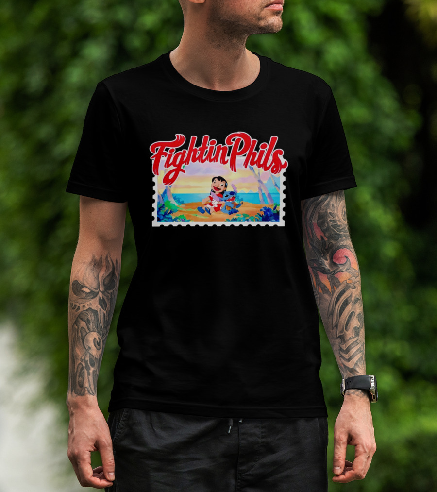 Reading Fightin Phils Lilo And Stitch Collaboration Sports T-Shirt