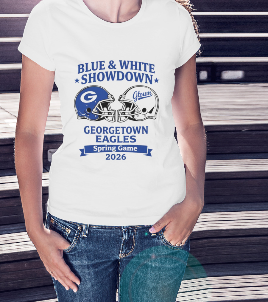 Blue And White Showdown Georgetown Eagles Spring Game 2026 T-Shirt