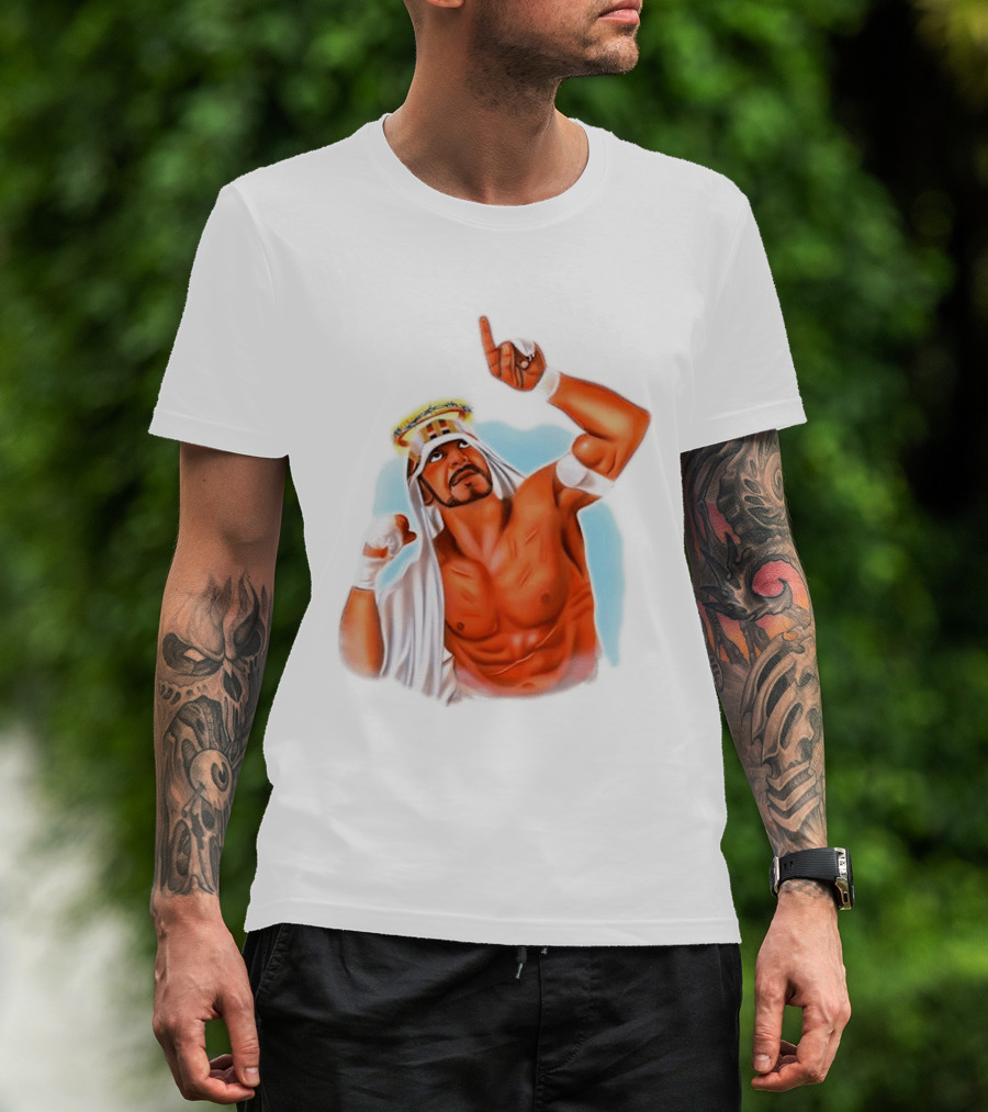 Sabu Airbrush Professional Wrestling Legend Iconic Pose T-Shirt
