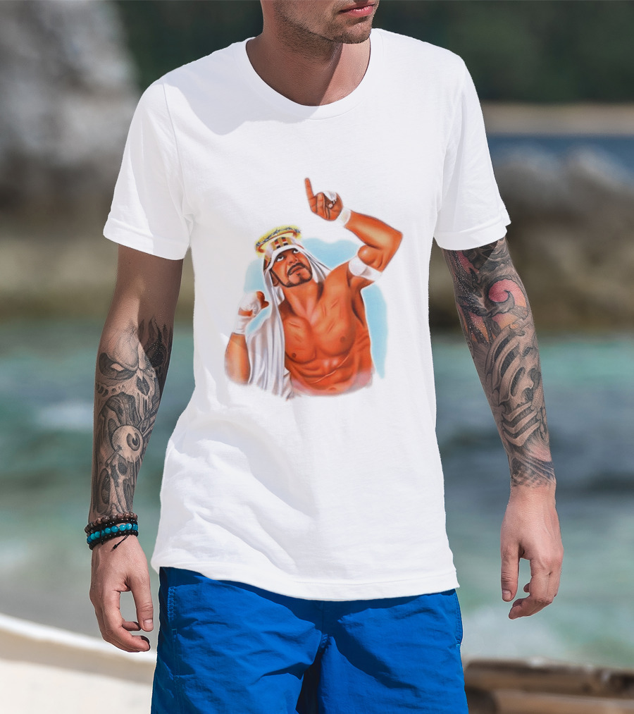 Sabu Airbrush Professional Wrestling Legend Iconic Pose T-Shirt