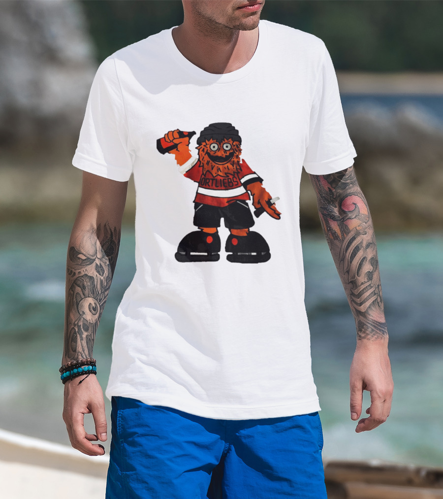 Gritty Philadelphia Flyers Hockey Club Ortliebs Mascot Pose T-Shirt