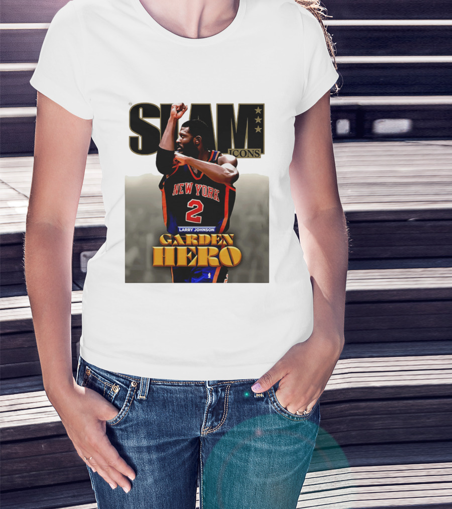 Slam Icons Larry Johnson New York 2 Garden Hero T-Shirt