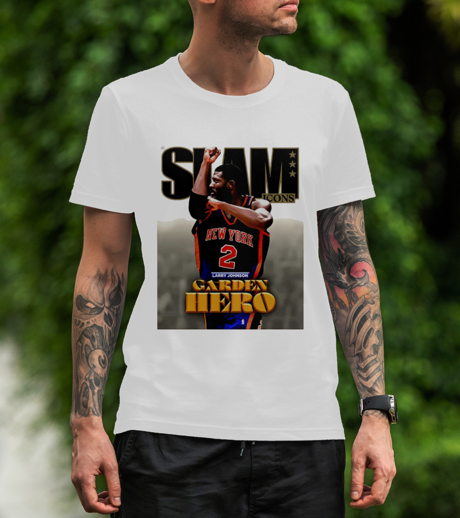 Slam Icons Larry Johnson New York 2 Garden Hero T-Shirt