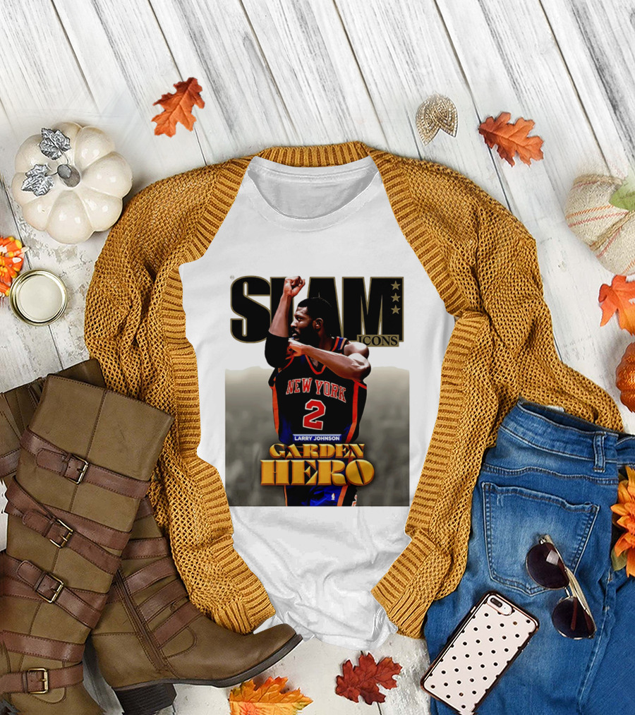 Slam Icons Larry Johnson New York 2 Garden Hero T-Shirt