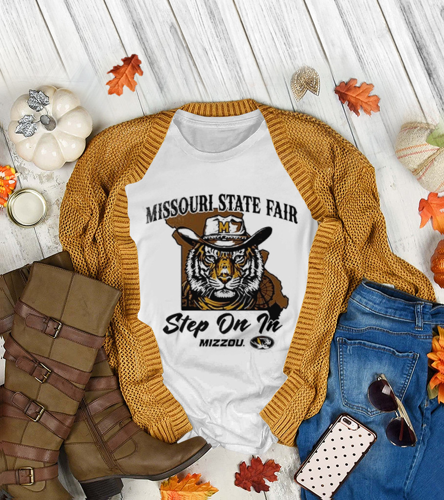 Mizzou Tigers Missouri State Fair Cowboy Hat Tiger Step On T-Shirt