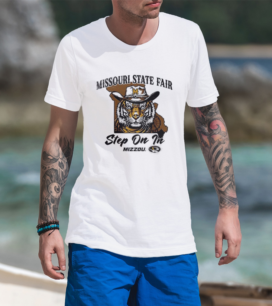 Mizzou Tigers Missouri State Fair Cowboy Hat Tiger Step On T-Shirt