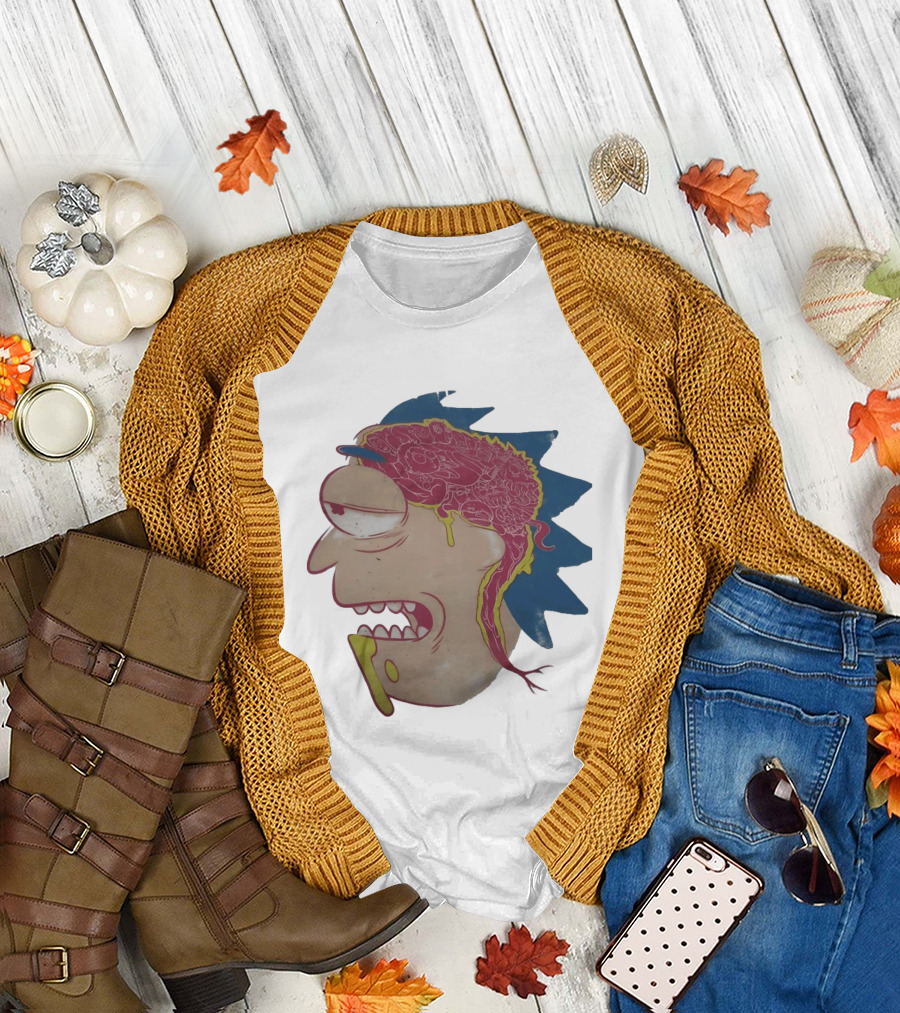 Morty Head Horror Brain Exposure Rick and Morty T-Shirt