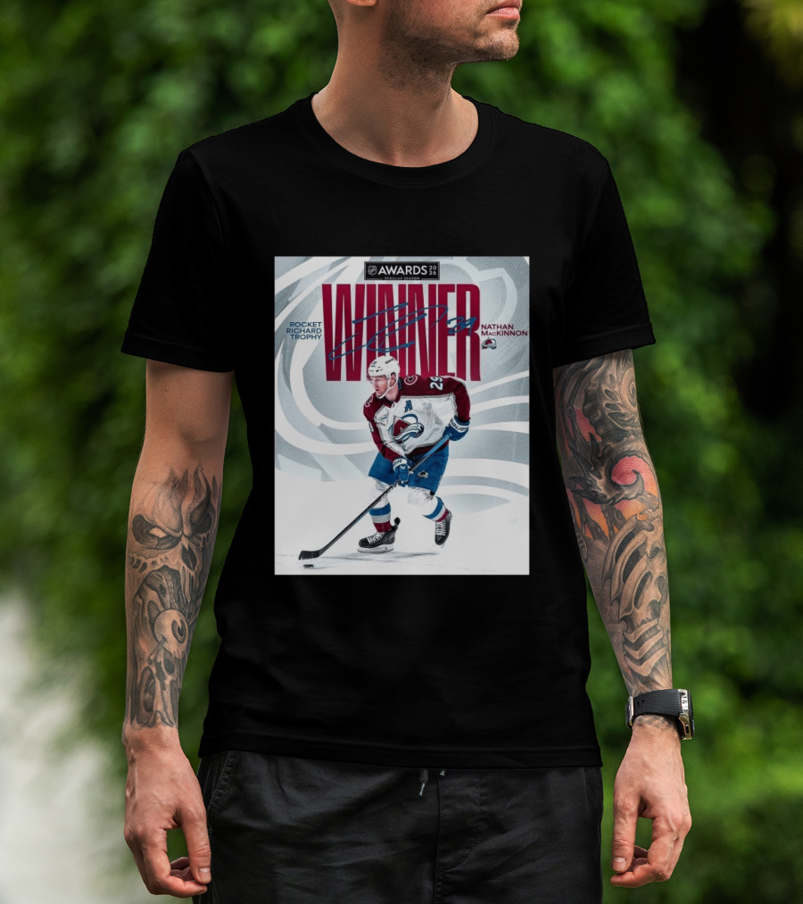 NHL 2026 Awards Rocket Richard Trophy Nathan MacKinnon Winner T-Shirt
