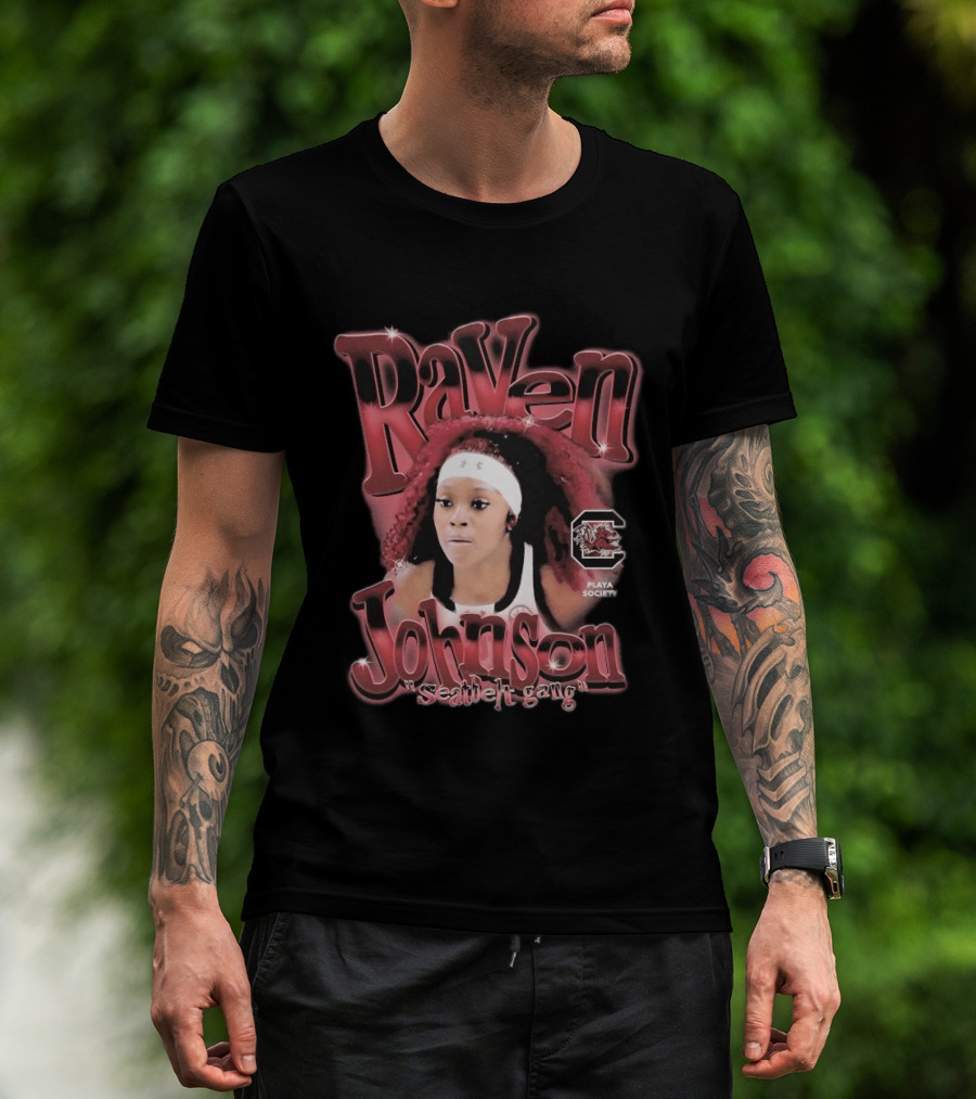 Raven Johnson Seatbelt Gang Playa Society USC Gamecocks T-Shirt