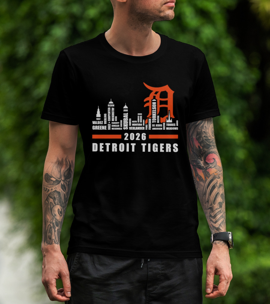 Detroit Tigers 2026 City Skyline T-Shirt