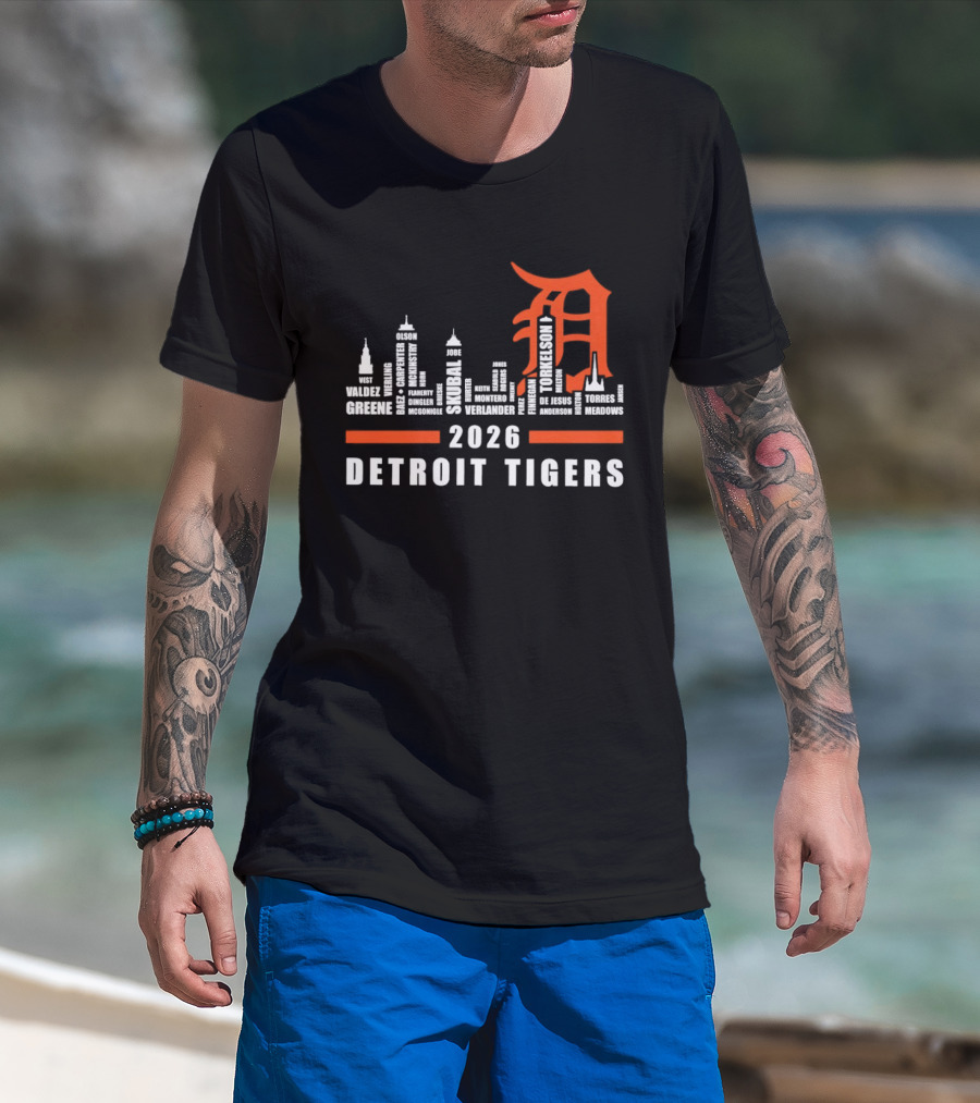 Detroit Tigers 2026 City Skyline T-Shirt