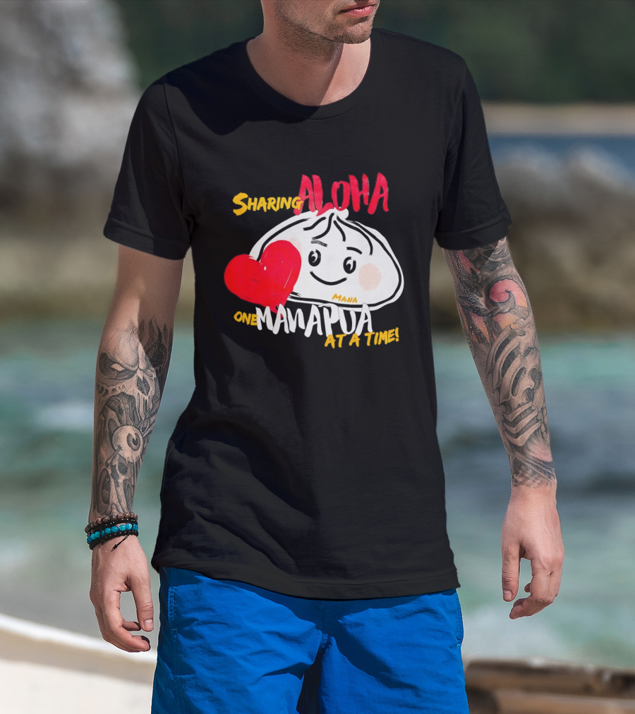 Sharing Aloha One Manapua At A Time Mana Heart T-Shirt