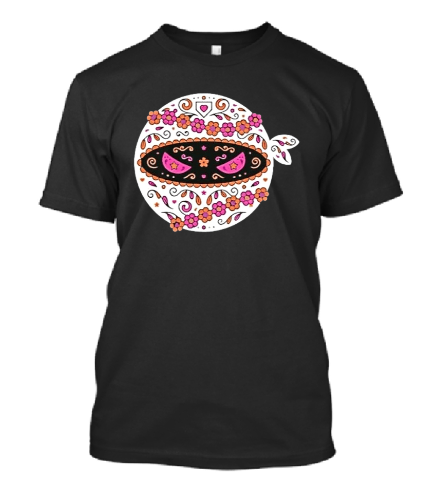 Dia De Los Muertos San Diego Padres Pitching Ninja Baseball Skull Floral T-Shirt