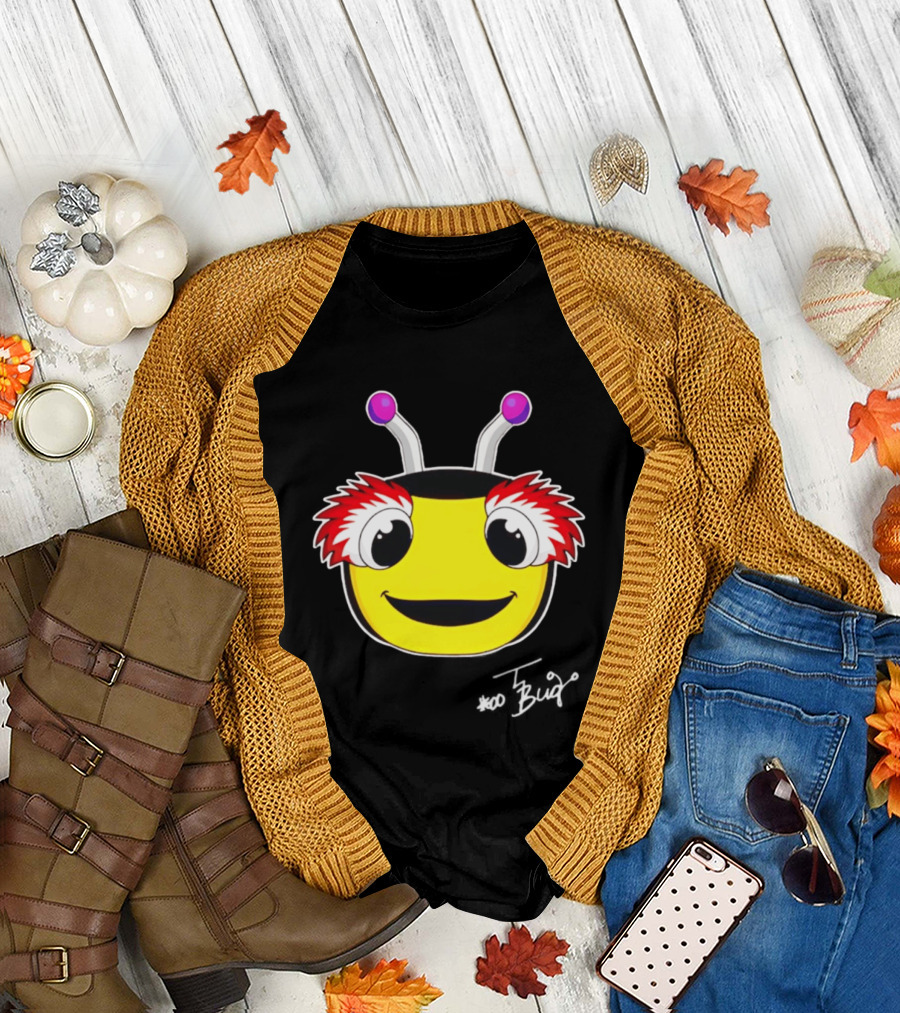 Tampa Bay Lightning Thunderbug Mascot Yellow Face Cartoon T-Shirt