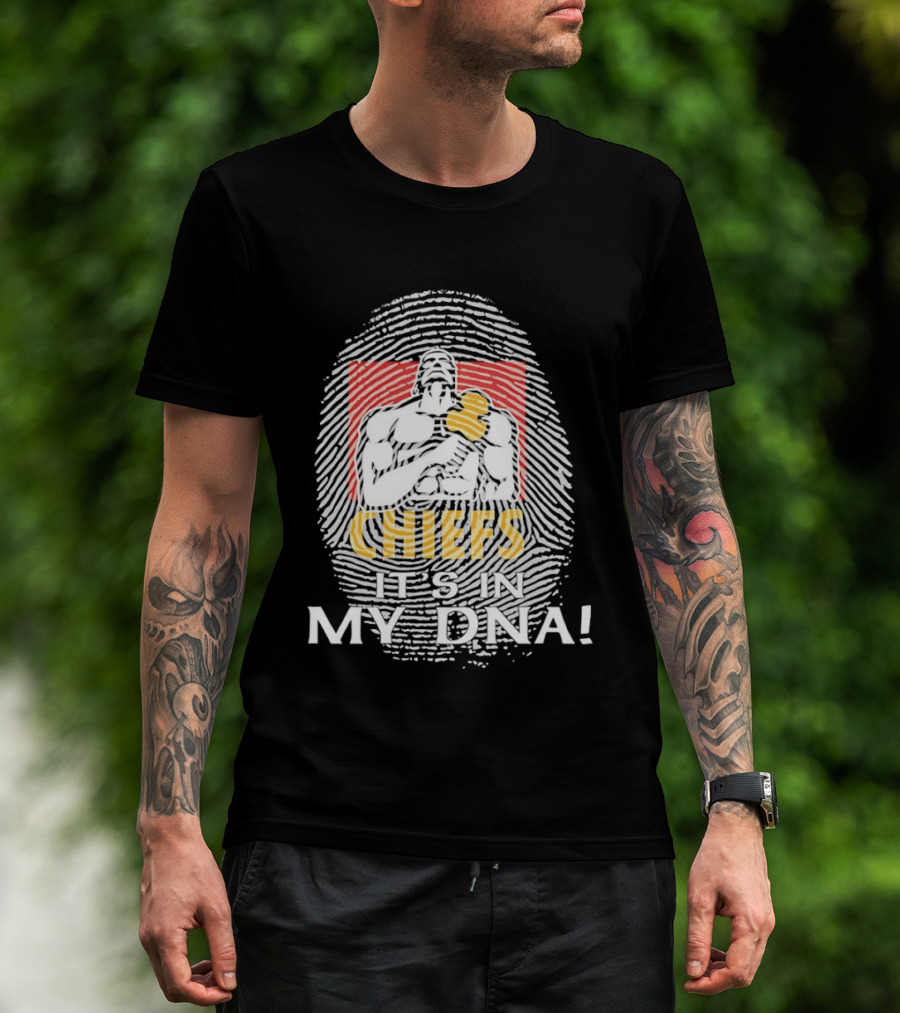 Gallagher Chiefs Football It's In My DNA Fingerprint 2026 T-Shirt