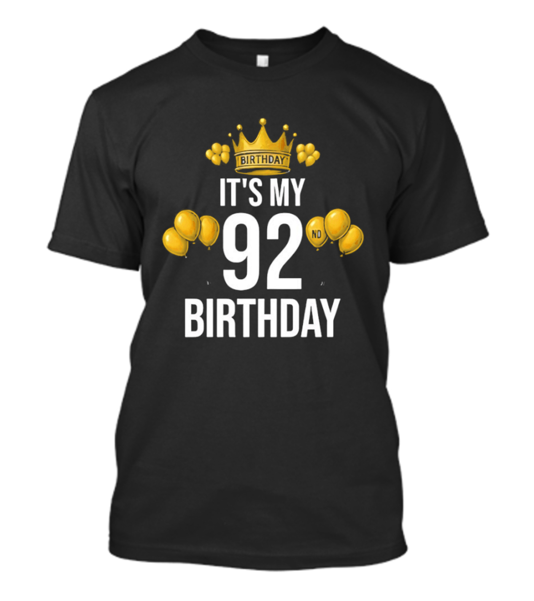 Golden Crown It's My 92nd Birthday Celebration With Paw Prints T-Shirt