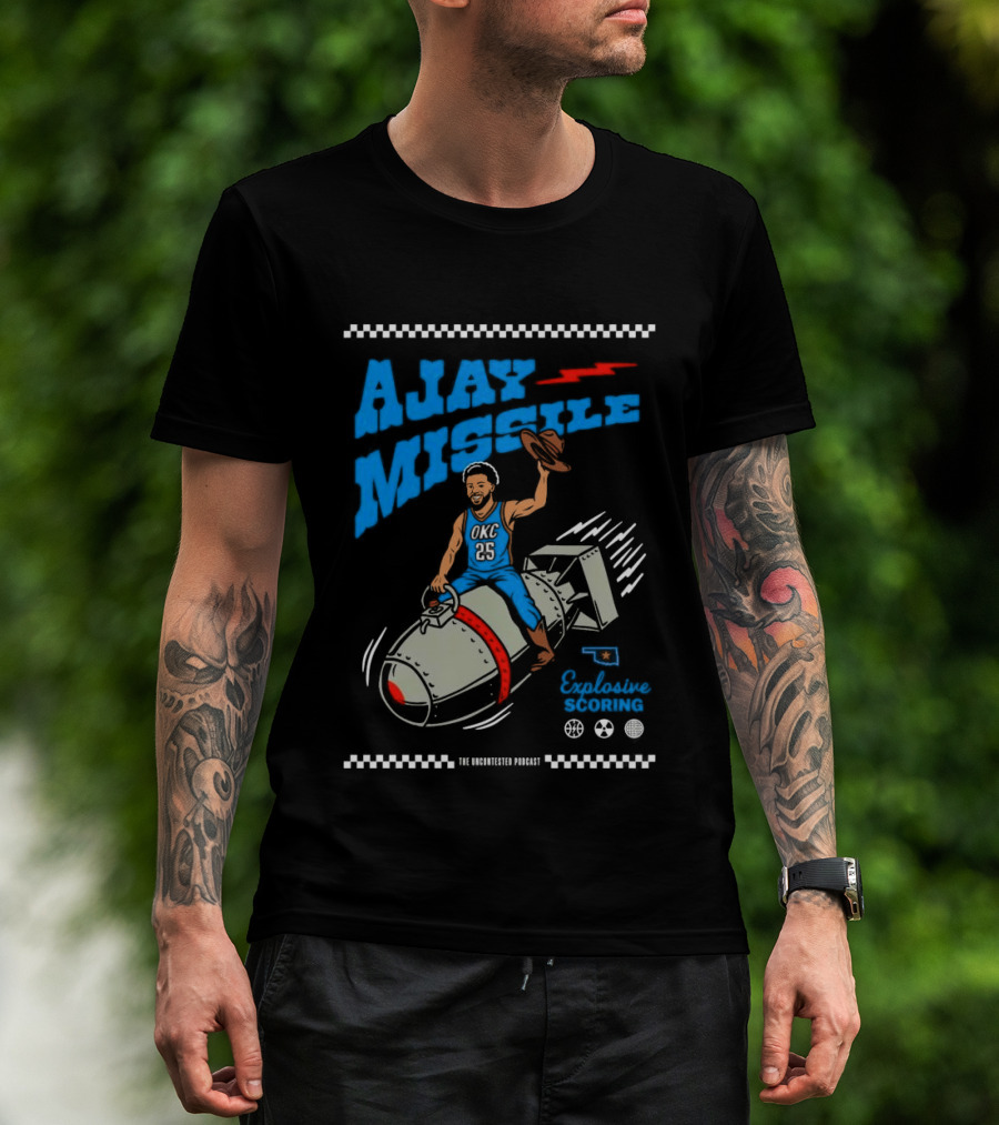 Ajay Missile Explosive Scoring UNC 23 Riding Bomb Cowboy Basketball T-Shirt