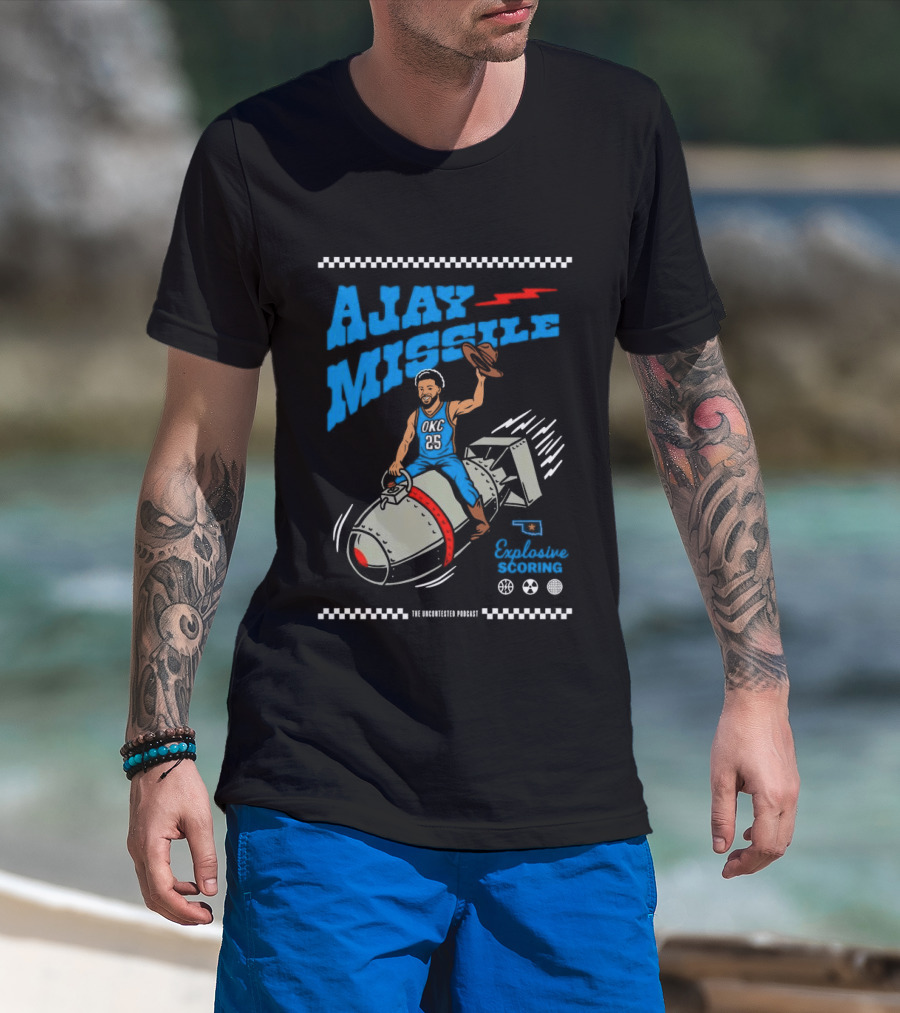Ajay Missile Explosive Scoring UNC 23 Riding Bomb Cowboy Basketball T-Shirt