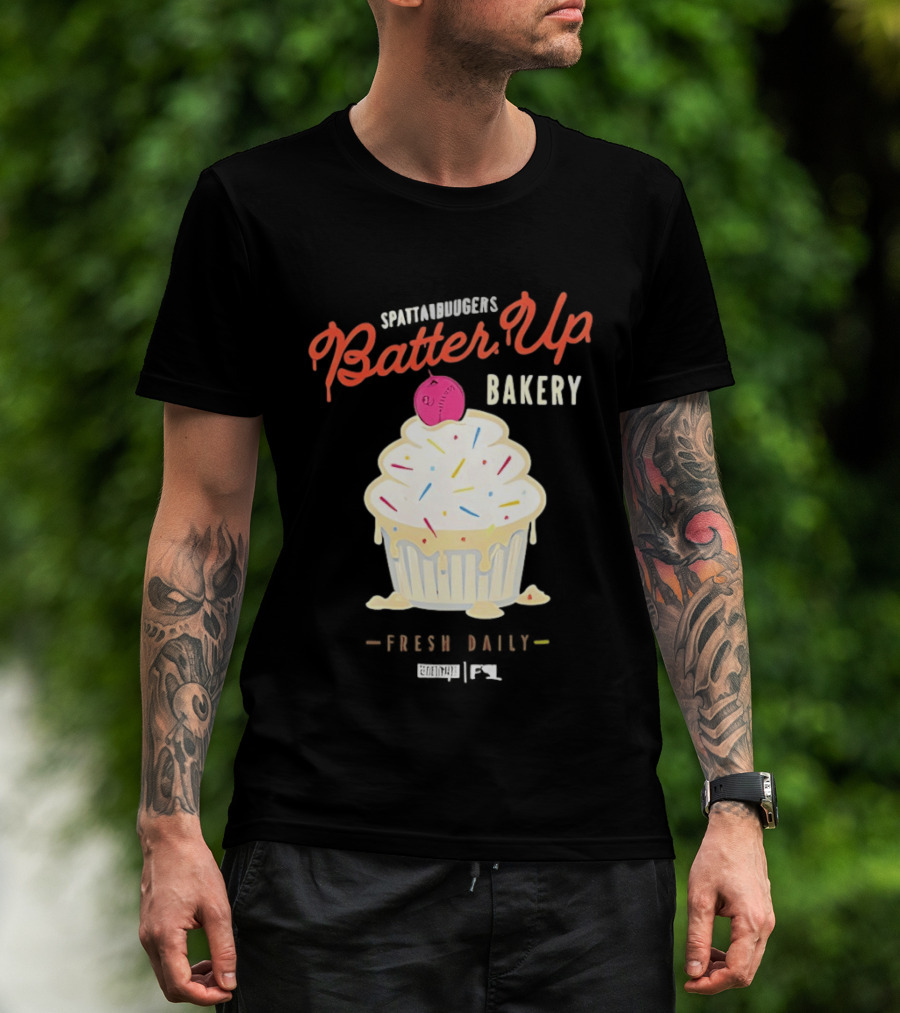 Batter Up Bakery Fresh Daily Cupcake Baseball T-Shirt