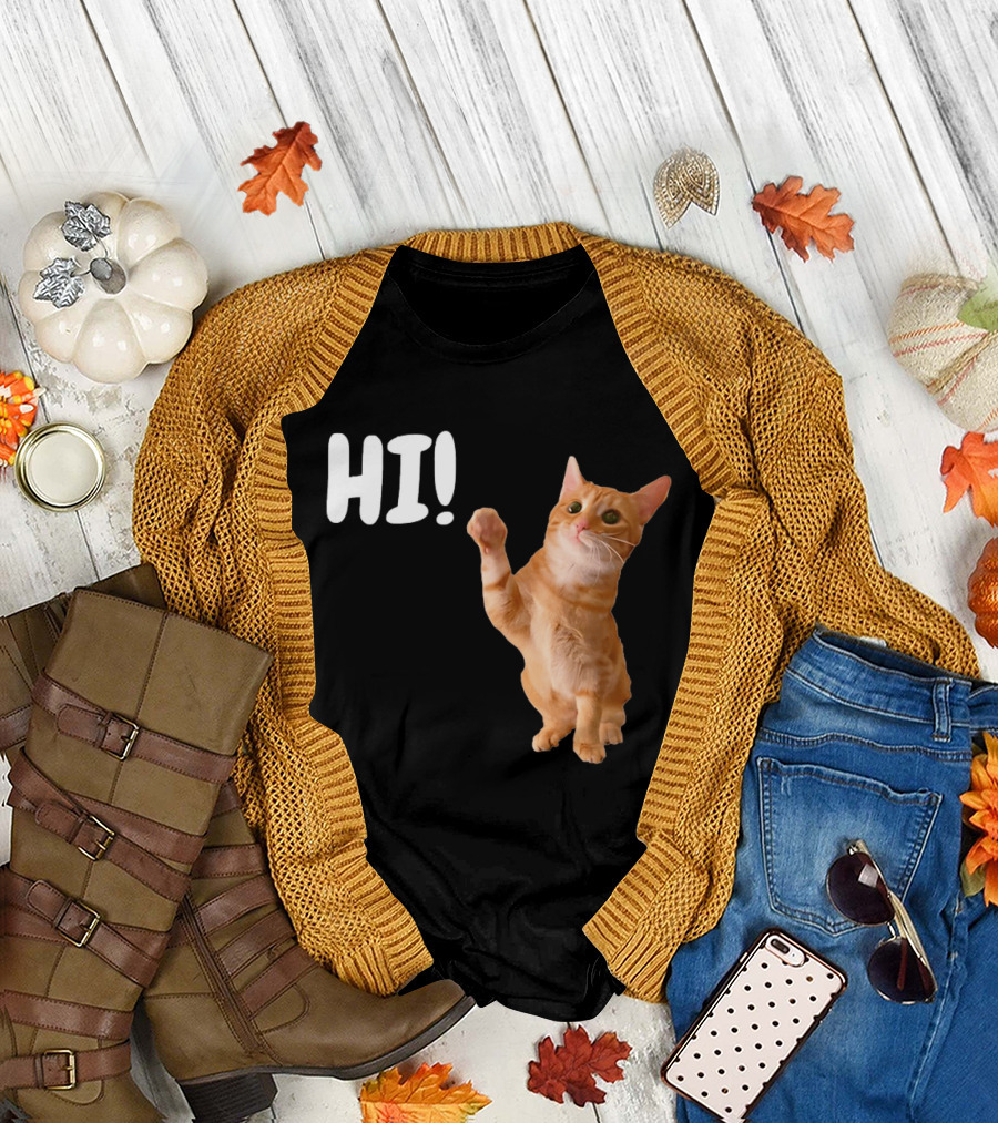 Cat Dandy Hi Paw Wave T-Shirt