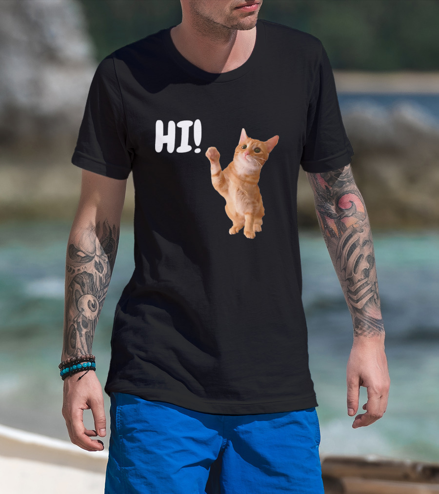 Cat Dandy Hi Paw Wave T-Shirt