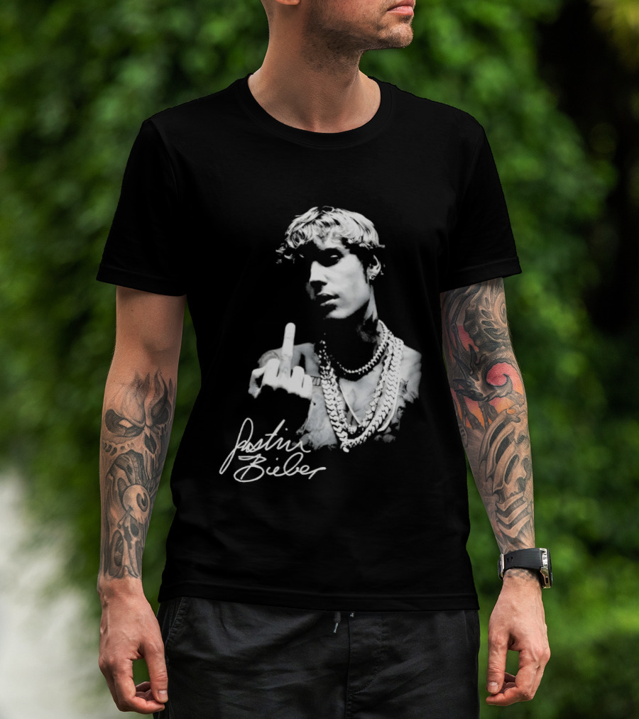 Justin Bieber Middle Finger Gesture T-Shirt