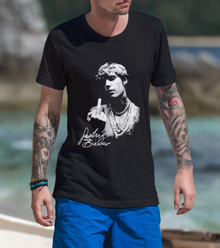 Justin Bieber Middle Finger Gesture T-Shirt