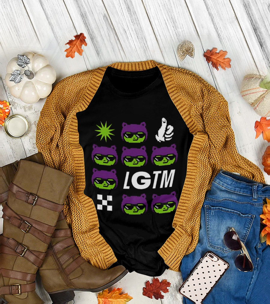 LGTM Grand Prix Green Faces and Thumbs Up T-Shirt