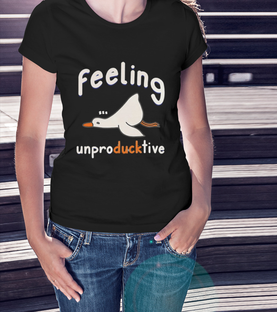 Feeling UnproDUCKtive Funny Sleeping Duck T-Shirt