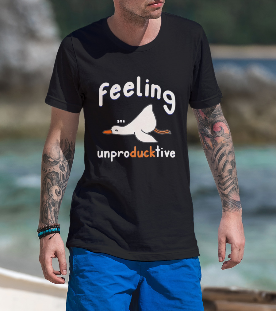 Feeling UnproDUCKtive Funny Sleeping Duck T-Shirt