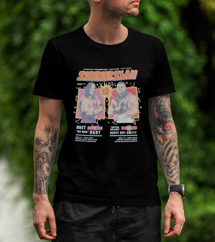 WWE SummerSlam 1992 Bret Hart Vs Davey Boy Smith Ultimate Match T-Shirt