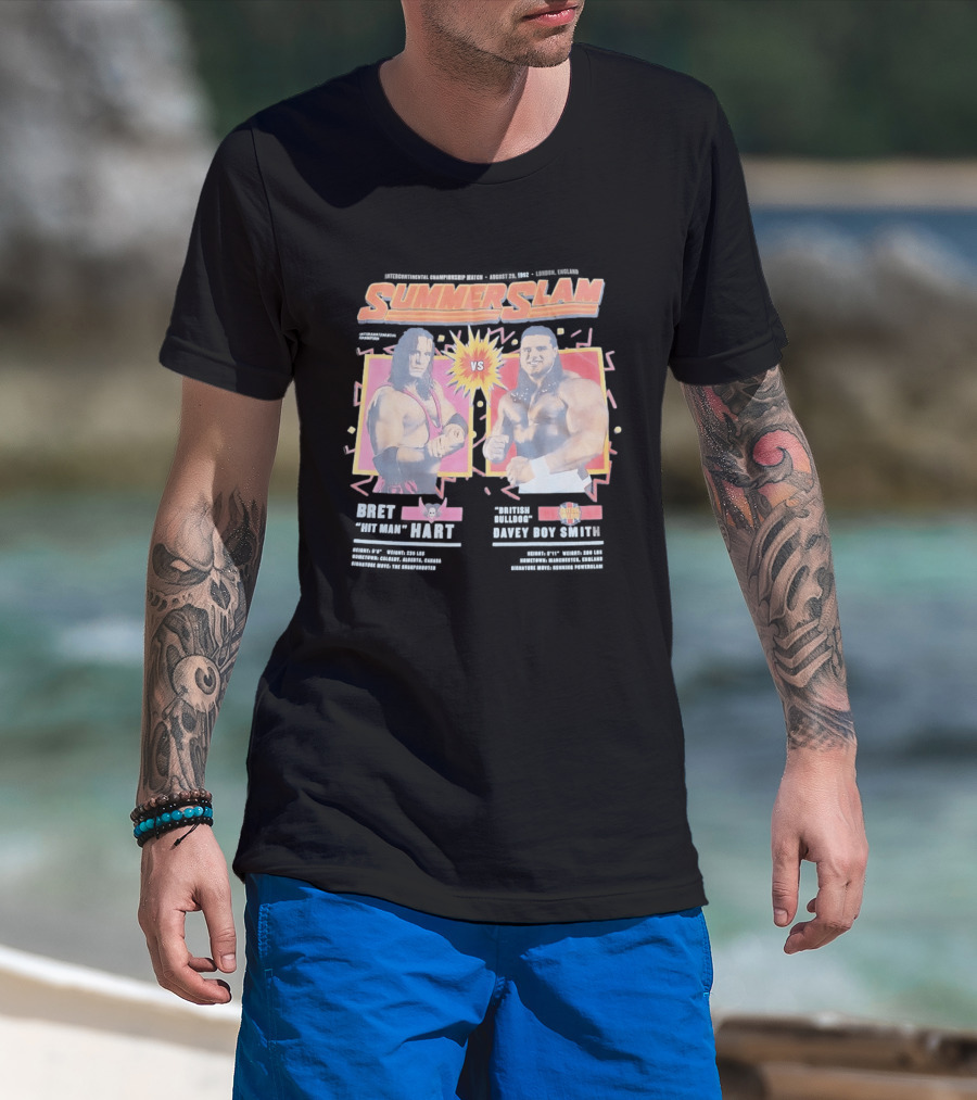 WWE SummerSlam 1992 Bret Hart Vs Davey Boy Smith Ultimate Match T-Shirt