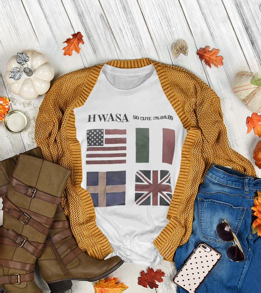 Hwasa USA Italy Sveriges British Flags T-Shirt