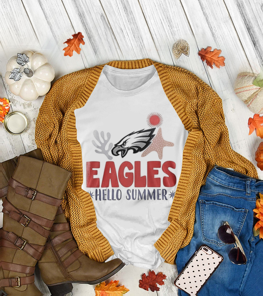 Philadelphia Eagles Hello Summer Tropical Vibes T-Shirt