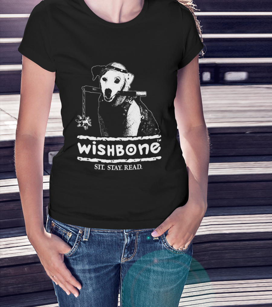 Wishbone Sit Stay Read Dog 1990 T-Shirt