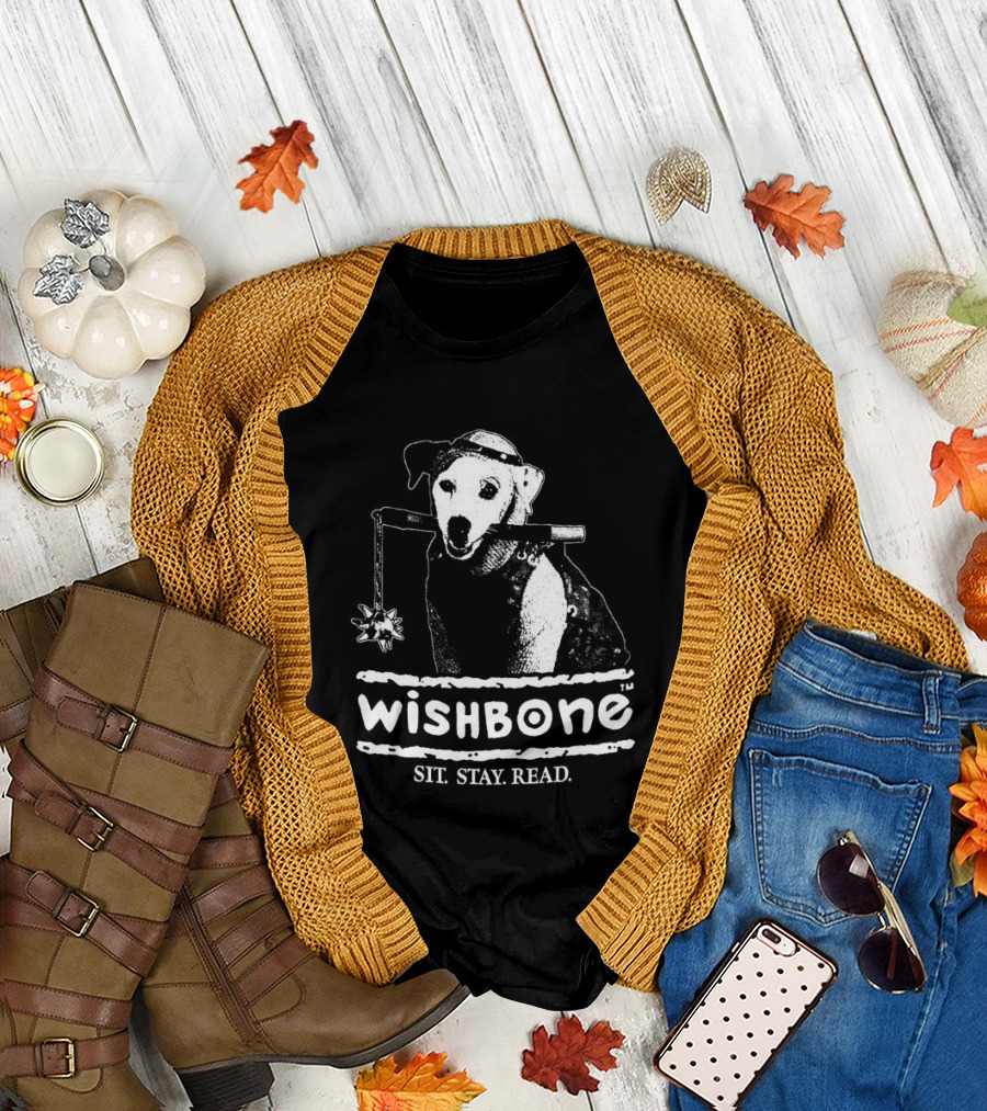Wishbone Sit Stay Read Dog 1990 T-Shirt