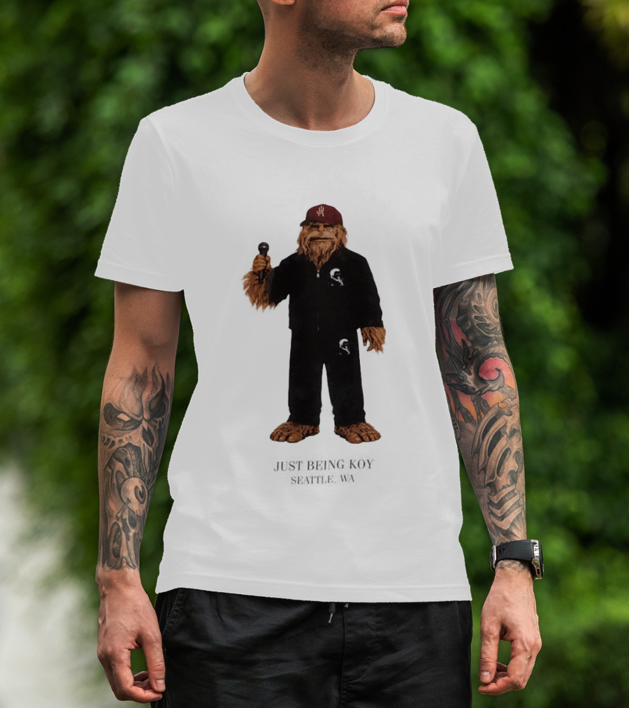 Sasquatch Portland Trail Blazers Just Being Koy Seattle WA Mascot Microphone Outfit T-Shirt