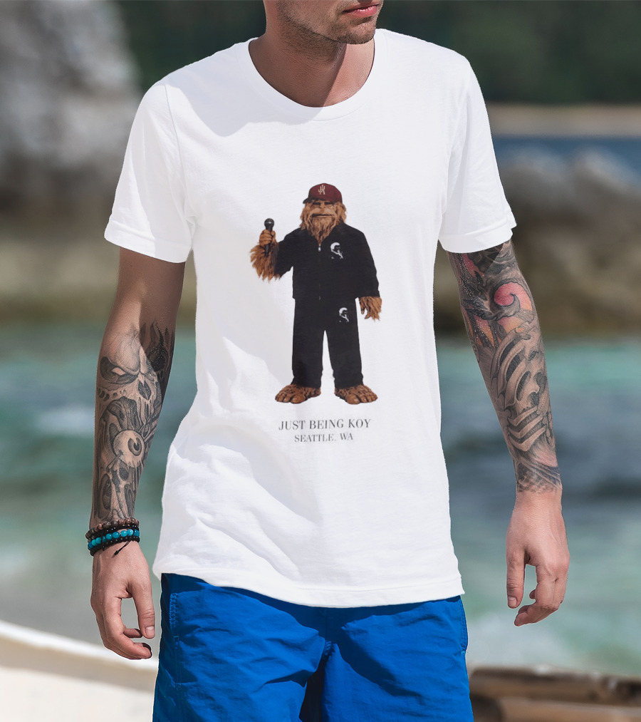 Sasquatch Portland Trail Blazers Just Being Koy Seattle WA Mascot Microphone Outfit T-Shirt
