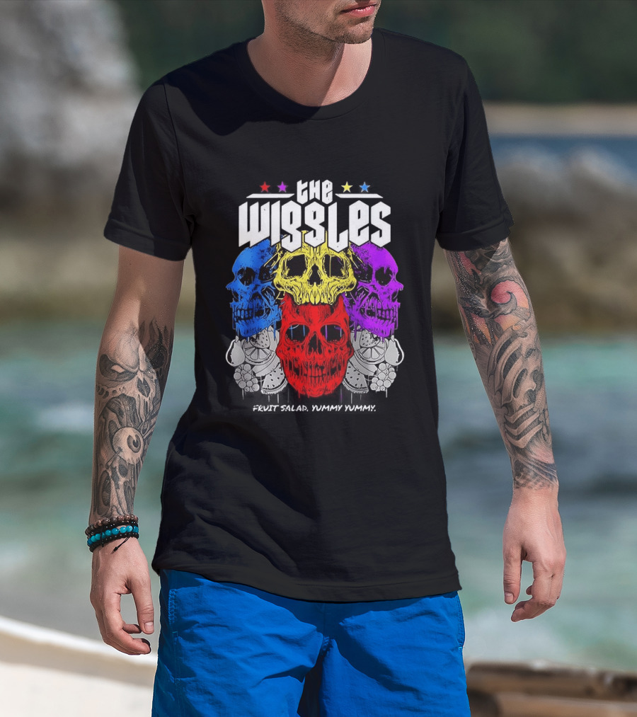 The Wiggles Fruit Salad Yummy Yummy Colorful Skull T-Shirt