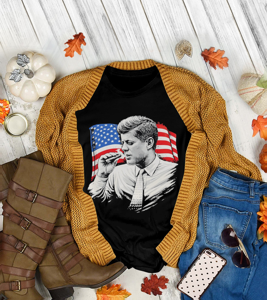 JFK Cigars American Flag 2026 T-Shirt