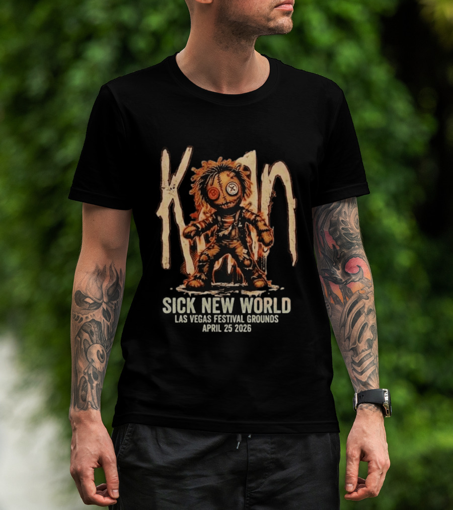 Korn Sick New World Festival 2026 Las Vegas Festival Grounds April 25 Stitch Doll T-Shirt