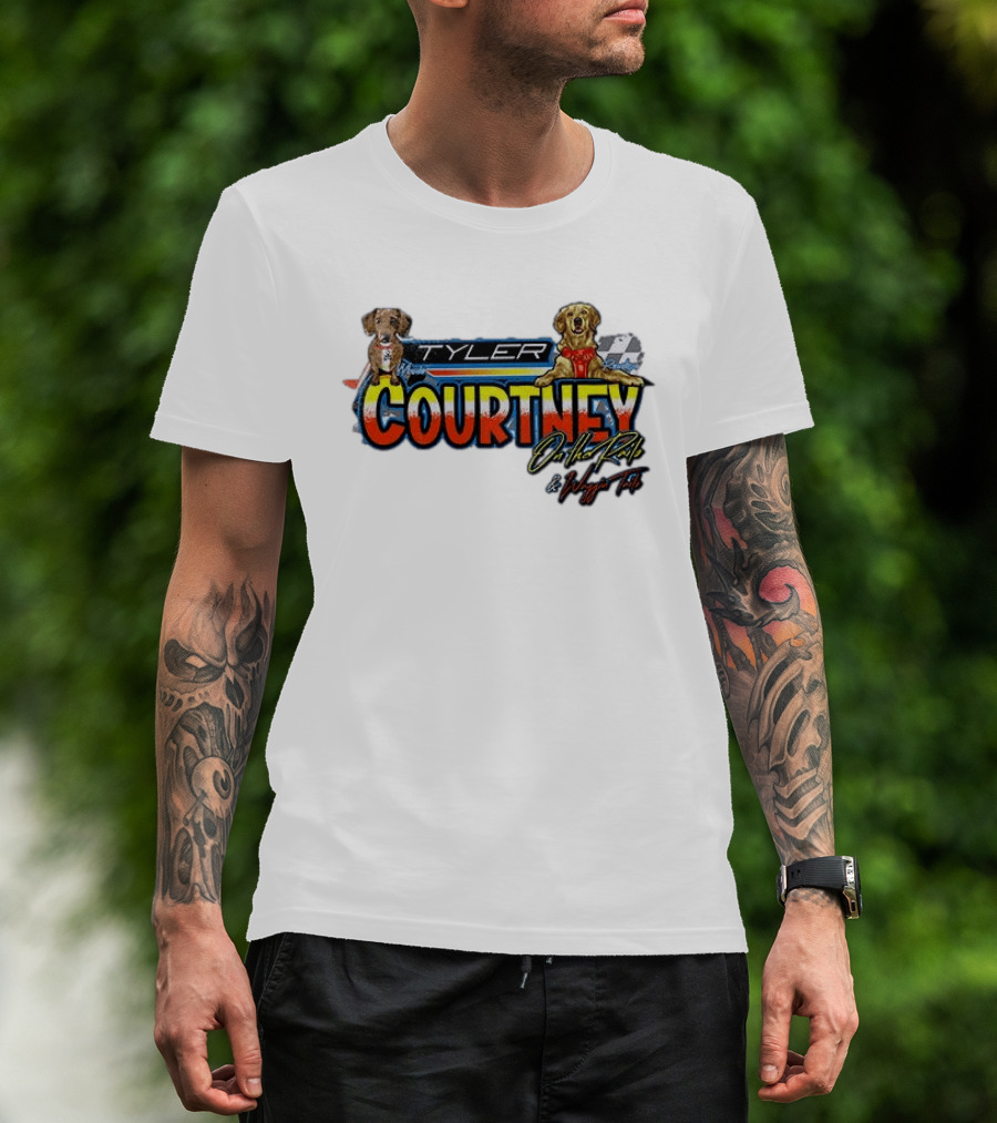 Tyler Courtney On The Rails And Waggin Tails With Dogs Racing T-Shirt