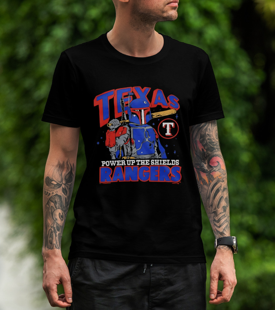 Texas Rangers Power Up The Shields With Star Wars Bounty Hunter Collaboration T-Shirt