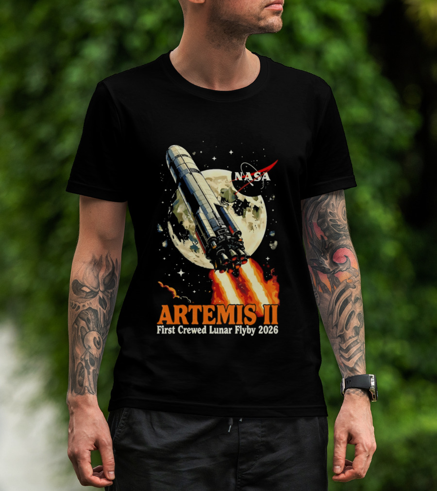 NASA Artemis II 2026 First Crewed Lunar Flyby Mission Launch T-Shirt
