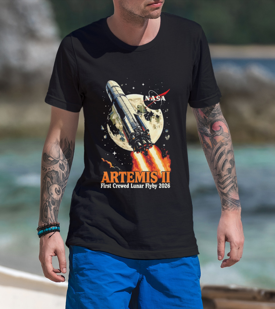 NASA Artemis II 2026 First Crewed Lunar Flyby Mission Launch T-Shirt