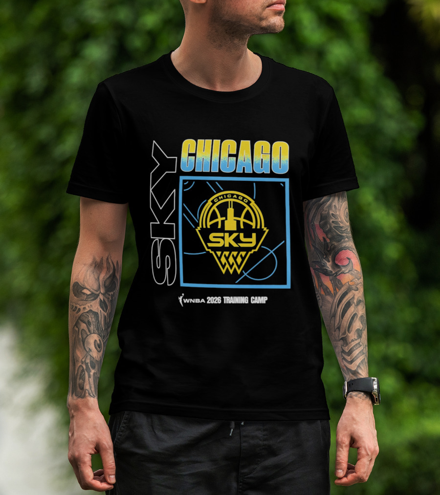 Chicago Sky WNBA 2026 Training Camp Logo With Basketball And Skyline T-Shirt