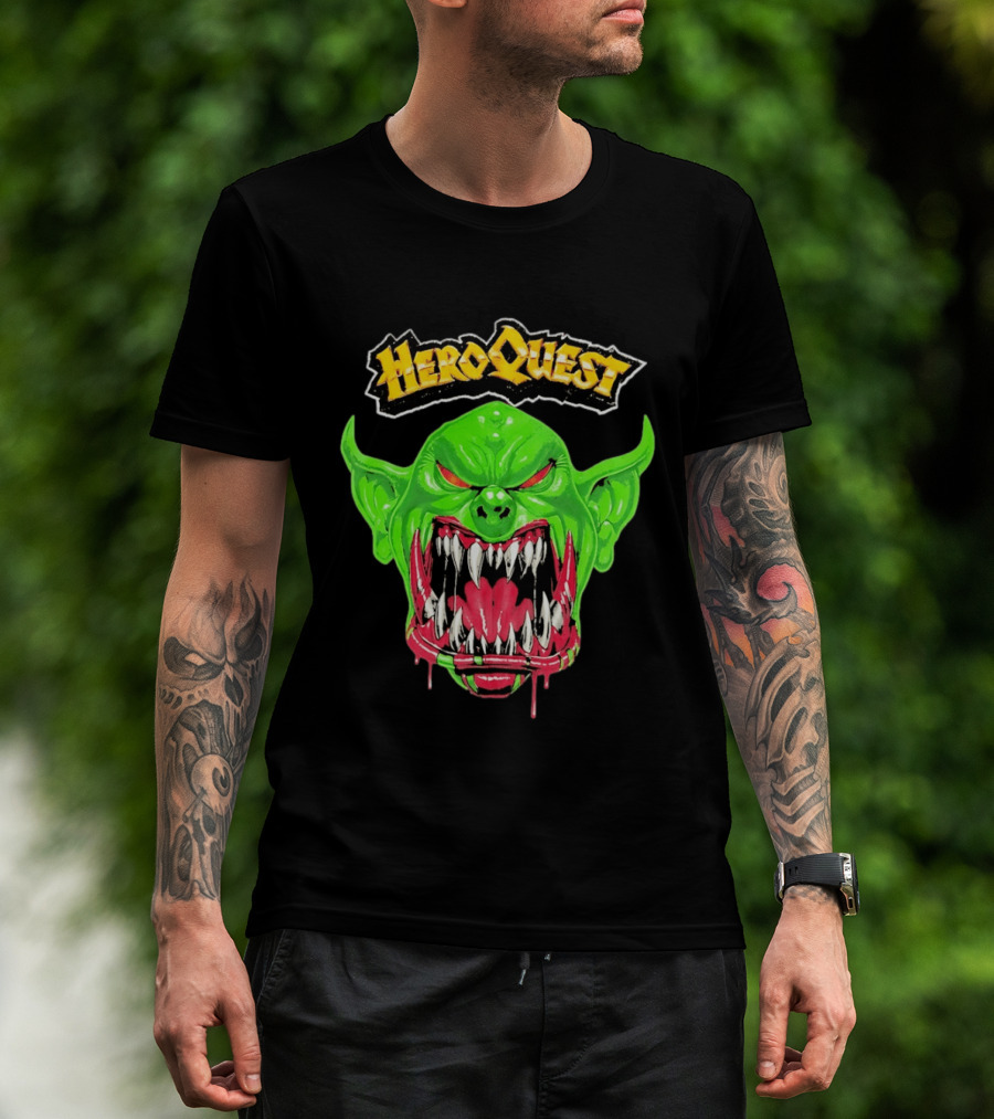 HeroQuest Orc Monster Face Graphic Iconic Fantasy Game T-Shirt