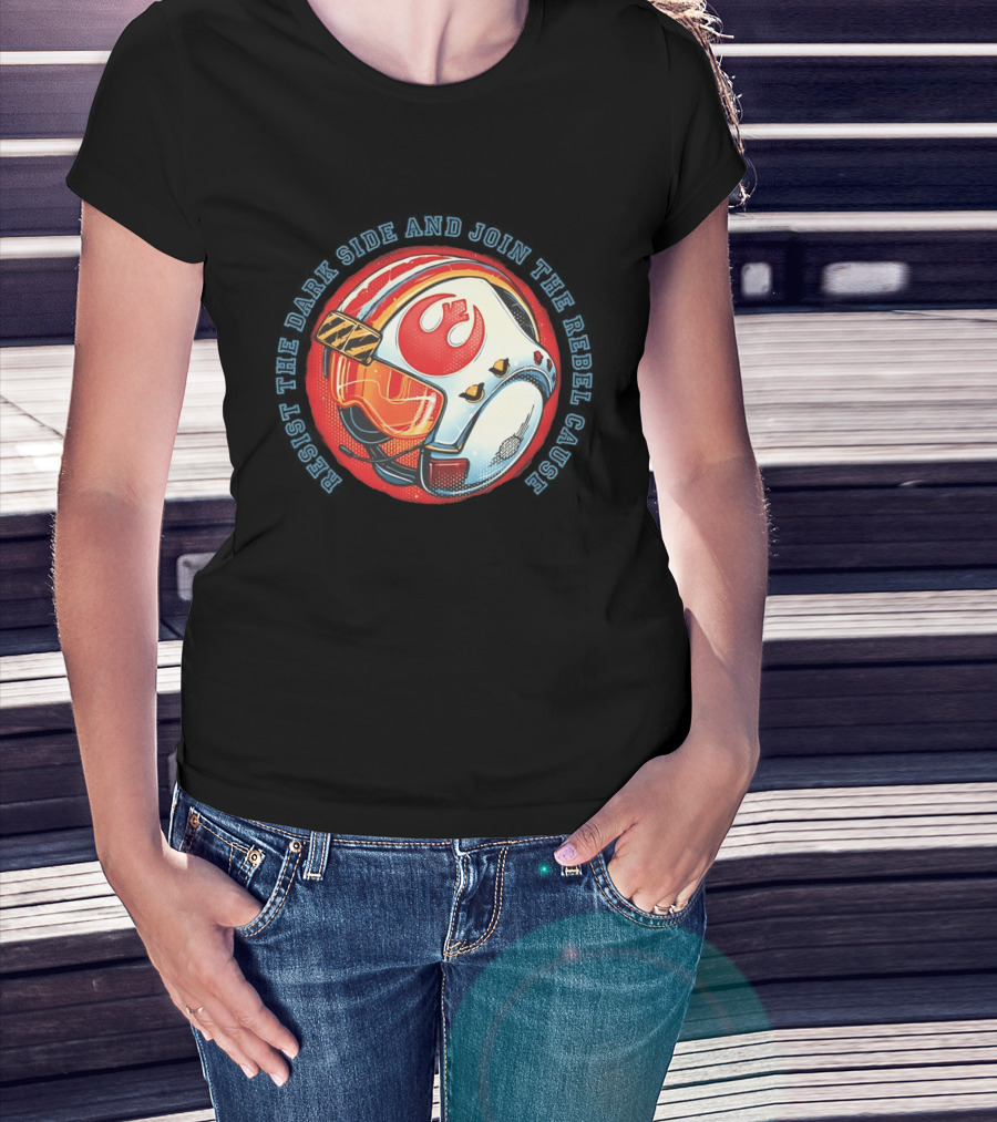 Resist The Dark Side And Join The Rebel Cause Starfighter Helmet T-Shirt