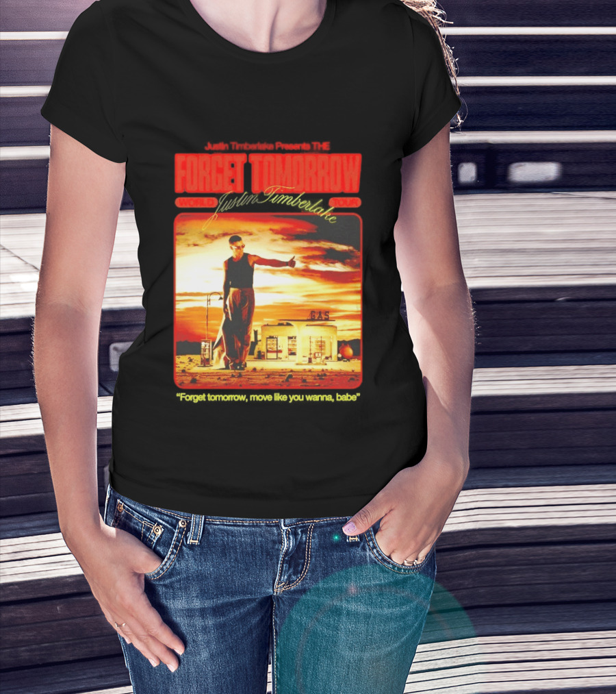 Forget Tomorrow World Tour Justin Timberlake Gas Station Scene T-Shirt